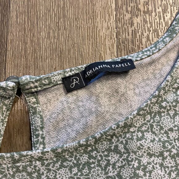Adrianna Papell Green Floral Blouse Size 2X - Picture 2 of 7